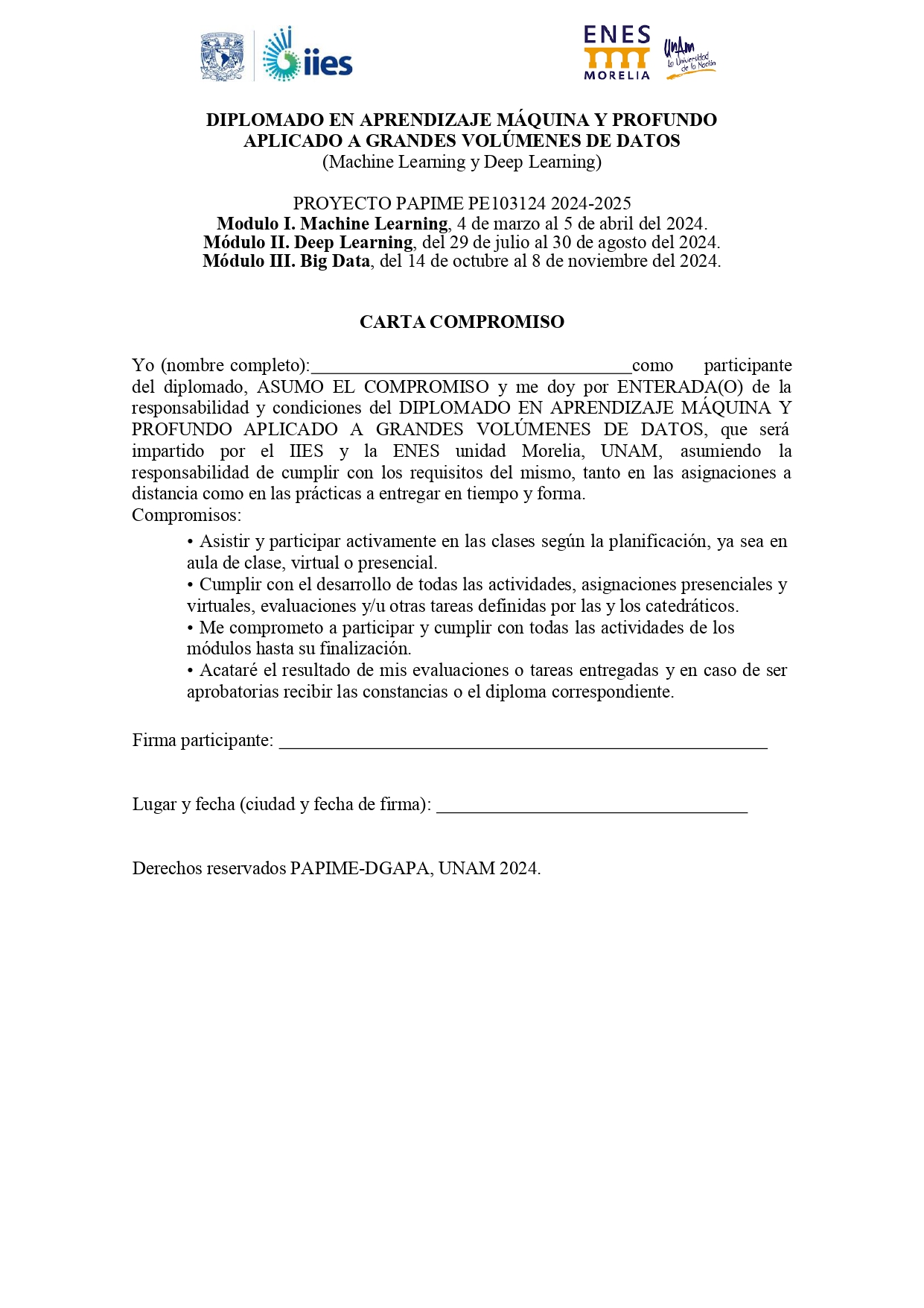 carta compromiso